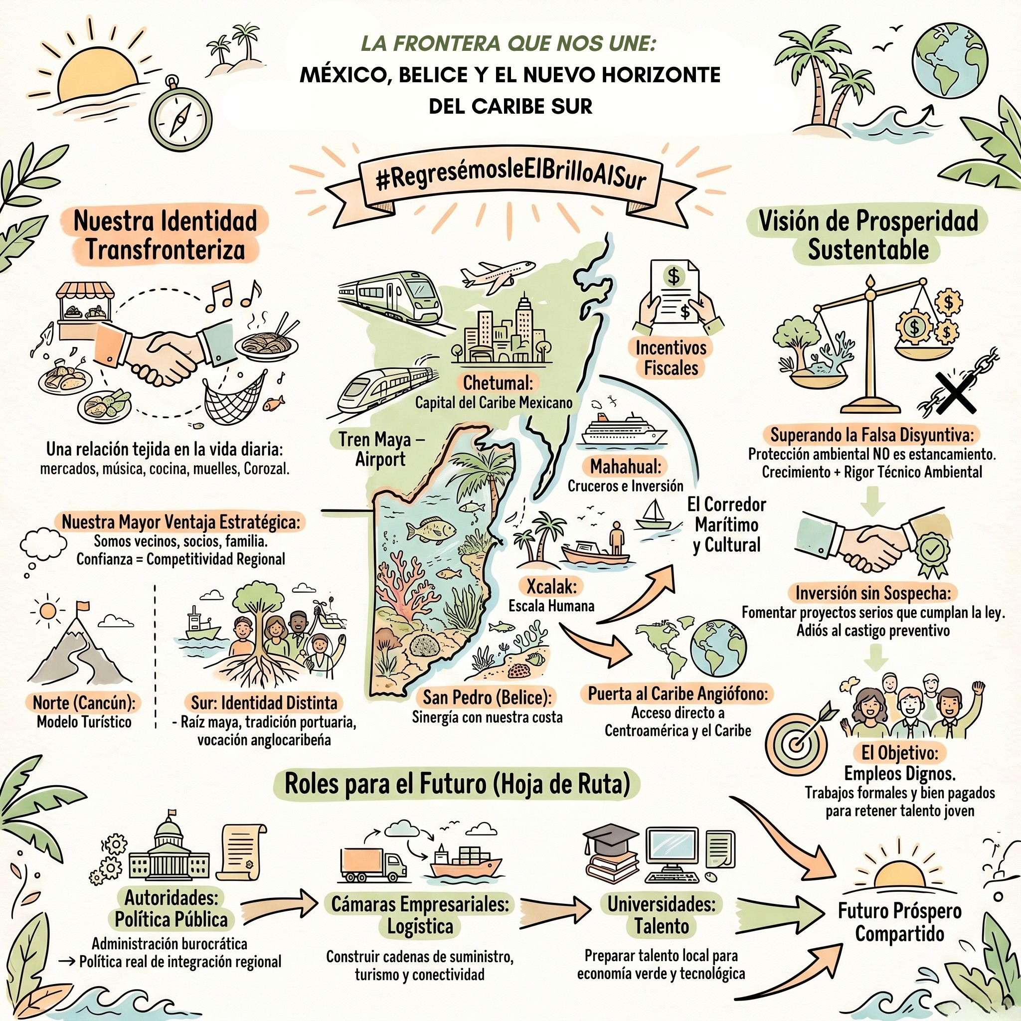 Infografía: La frontera que nos une — México, Belice y el nuevo horizonte del Caribe sur